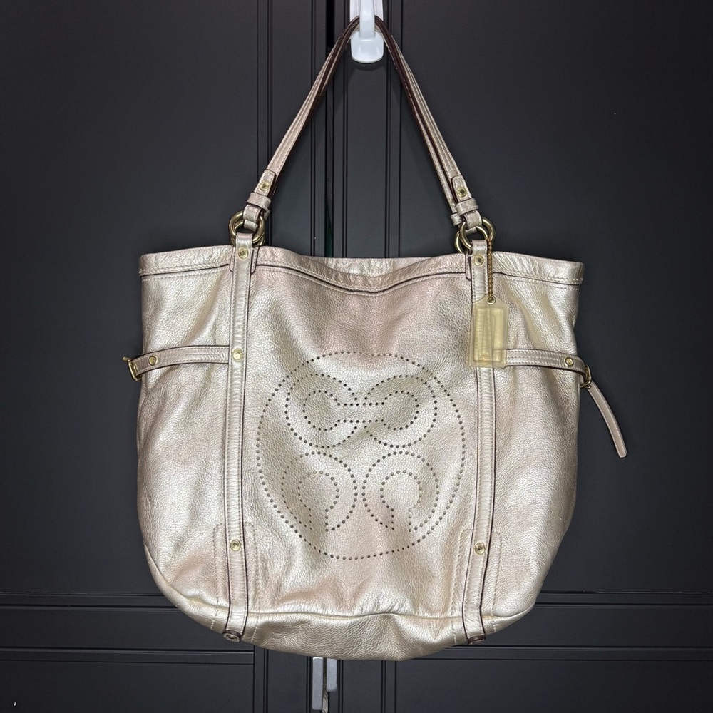 Coach Metallic Gold Tote shoulder Bag purse